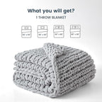 SLEEP ZONE Chunky Knit Throw Blanket for Couch, Throw Blankets for Bed - Hand Made Cozy Soft Large Rope Knot Heavy Blankets Home Decor (Grey, 80x90in)
