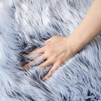 Ashler Acrylic and Polyester Fluffy Shaggy Area Rug Ultra Soft 2x3Ft Sheepskin Fur Rug, Frosted Bottom Blue Fuzzy Rug Machine Washable Shag Rug, Nursery Decor Throw Rugs for Bedroom, Living Room