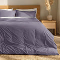 Bare Home 100% Organic Cotton Full Duvet Cover Set - Crisp Percale Weave - Lightweight & Breathable - Cooling Duvet Cover Set (Full, Dusty Purple)