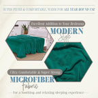 Elegant Comfort Luxury Velvety Feel Blanket, All-Season Lightweight Blanket, Ultra Plush, Soft, Cozy-Fuzzy Flannel Fleece for Couch, Sofa, Bed, Travel, Solid Design, King/California King, Teal