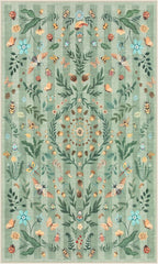 Lahome Chloe Insect Botanical 3x5 Washable Rugs for Entryway Soft Rug for Bedroom, Green Kitchen Rugs Non Slip Washable, Boho Floral Indoor Throw Carpet for Bathroom Laundry Living Room(Green,3x5)