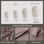 Bella Coterie Luxury Silk Pillowcase for Hair and Skin | 30 Momme | 100% Pure 6A Mulberry Silk | Super Soft | Perfectly Plush [Standard, Mocha]
