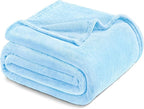 Exclusivo Mezcla Fleece Ice Blue Throw Blanket for Couch, Sofa, Super Soft and Warm Blankets, All Season, Cozy, Plush, Lightweight, 50x60 Inches