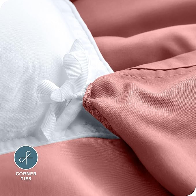Bare Home Bedding Duvet Cover King Size - Premium 1800 Super Soft Collection - Lightweight, Cooling - Soft Breathable Bedding Duvet Cover (King, Dusty Rose)