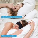 Voerou Sleep Headphones 5.2 Bluetooth Sleep Mask with Music and Ultra Thin Speakers Perfect for Sleeping, Air Travel,Meditation and Relaxation，Unique Gifts for Men Women - Black