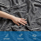 Nestl Grey Blanket King Size for Bed - Cozy Warm Fuzzy Blankets for Women, Plush Large Fleece Throws for Girls - Gray, 108 x 90 Inches