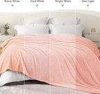 Exclusivo Mezcla Fleece Light Pink Throw Blanket for Couch Sofa, Ultra Soft, Lightweight and Fluffy Blankets for Women, All Season, 50x60 Inches