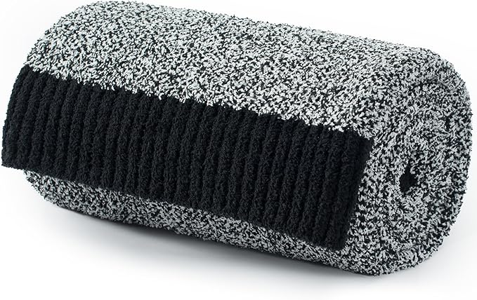 Carriediosa Heather Throw Blanket 60" X 80" Twin, 400GSM Ultra Soft Microfiber Fuzzy Fluffy Reversible Knitted Blankets Cozy Plush Lightweight and Warm Fall Throws for Couch, Bed, Sofa, Black
