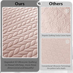 IR Imperial Rooms Queen Quilt Bedding Set (90" x 96") - Bulk Pack of 10 Wholesale for Hotels Guest Bedroom & Airbnbs - Lightweight Microfiber Reversible Embossed Quilts Bedspreads (Peach/Baby Pink)