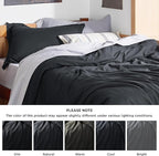 Bedsure Duvet Cover Twin/Twin XL Size - Soft Double Brushed Bedding Set for Kids & Adults, Zipper Closure, 2 Pieces, Includes 1 Duvet Cover (68"x90") & 1 Pillow Sham, NO Comforter, Black