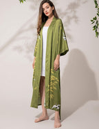 Aensso Long Soft Lightweight Silky Kimonos Robes for Women, Luxury Japanese Floral Womens Kimono Robe