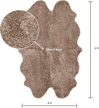 Nordic Sheep Real Sheepskin Rug 4x6 ft | Sheepskin Rugs for Living Room and Sofa | Large Bedside Rugs for Bedrooms is Breathable & Heat-regulating | Fluffy Rug in Color Light Brown