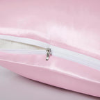 Satin Pillowcases with Zipper （20x36）,King Size Pillowcases Set of 2,Pink Silk Pillowcase for Hair and Skin