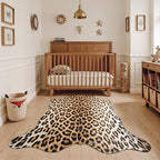 HOMORE Leopard Rug, 4.6x5.2 Feet Animal Skin Print Rug, Cheetah Rugs for Wall Art Decor,Western Floor Carpet for Bedroom Living Room Dining Room