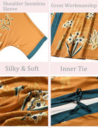 Aensso Long Soft Lightweight Silky Kimonos Robes for Women, Luxury Japanese Floral Womens Kimono Robe