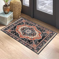 Area Rug 2x3 ft Rug Washable Boho Rugs Non Slip Low Pile Floral Small Carpet for Bedroom, Bedside, Kids Room, Office, Dining Room (Retro Colors, 2x3 ft)