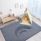Keeko 5x8 Area Rugs for Living Room, Soft Modern Memory Foam Bedroom Rug Washable Indoor Rug Low Pile Minimalist Non-Slip Carpet Big Rugs for Kids Nursery Room Home Decor Blue and White