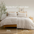 Bedsure Queen Comforter Set - Beige Soft Bedding for All Seasons, Cationic Dyed Bed Set, 3 Pieces, 1 Queen Size Comforter (90"x90") and 2 Pillow Shams (20"x26"+2")