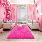 Noahas Fluffy 4x6 Hot Pink Rugs for Bedroom Girls,Shaggy Kids Rug,Thick Shag Throw Carpet,Soft Non-Slip Dorm Nursery Area Rugs for Living Room Home Decor Aesthetic