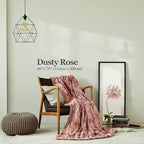 MHD l [Made in Korea] Premium Faux Fur Throw Blanket :Luxury Double-Sided 15mm Microfiber Blanket, 800 GSM :Dusty Rose, 60" x 79"