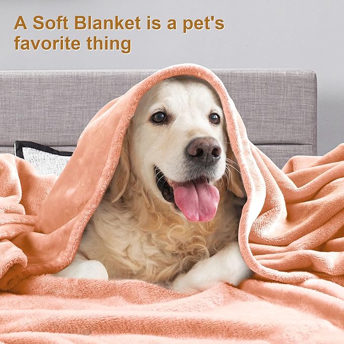 DREAMNINE Extra Large Fleece Blanket, Soft Comfy Fluffy Bed Blanket Full Size 80" x 90", Luxury Decorative Fuzzy Blanket for Bedroom, Big Cozy Shaggy Warm Flannel Blankets for Winter Autumn Pet, Peach