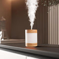 Sustainable Premium Bamboo Mini Humidifier (Improved Version) – 400ml Ultrasonic Quiet Desktop Humidifier, USB-C, Dual LED Night Light, Auto Shut-Off, Portable for Bedroom, Office & Perfect for Gift