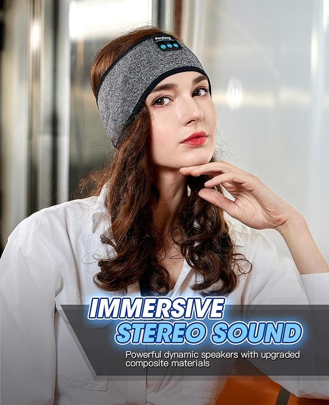 Perytong Sleep Headphones Bluetooth Headband Earphones Wireless, Sleeping Headphones Headband for Sleeping, Sports, Gifts, Workout, Jogging, Yoga, Insomnia, Air Travel, Meditation