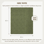 Carriediosa Chunky Knit Throw Blanket 60" X 80" Twin, 100% Hand Made Large Chenille Loop Yarn Soft Fluffy Throws for Couch Sofa Bed, Big Crochet Cozy Heavy Thick Cable Woven Blankets, Olive Green