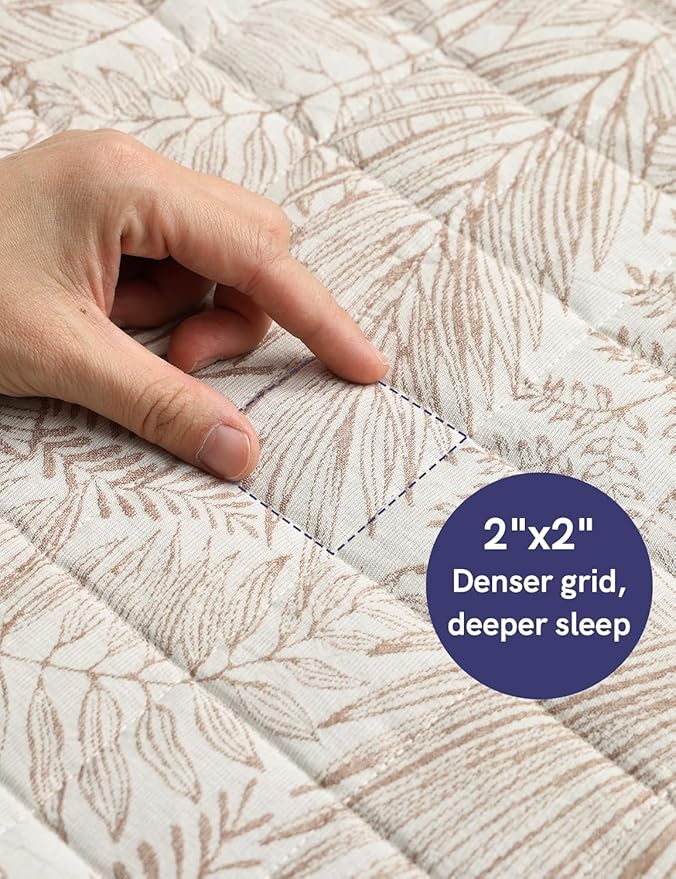 YnM 15lbs Weighted Blanket for Adults, Linen Heavy Bed Throw Blanket with Cooling Glass Beads for All Season Use, Ideal for ~110lbs (48x72 Inches, Twin/Full, Palm Tree)