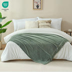 Chenille Throw Blanket for Couch with Tassels,50"X60" Soft Cozy Lightweight Knitted Boho Decorative Blankets for Bed and Sofa,Light Green