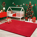 Przemy Washable Area Rug for Bedroom Living Room, 4x6 Feet Red Memory Foam Rug, Super Soft Modern Indoor Carpet for Bedside Kids Room Girls Boys Dorm Nursery Decor