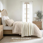 EVERGRACEHOME Chunky Chenille Knit Throw Blanket for Couch, Soft Luxurious Moss Stitch Blankets for Bed, Cozy Decorative Farmhouse Knitted Throws for Sofa, Ivory White, 50" x 60"