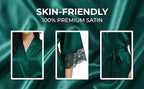 Long Satin Robes for Women Ankle Length Kimono Robes Silky Bridal Party Robes with Lace Trim Bridesmaid Loungewear Sleepwear