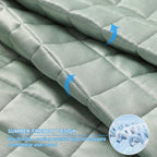 YnM Cooling Weighted Blanket for Adults, 20lbs Heavy Bed Throw Comforter with 100% PE Fabric, Ideal for Hot Sleepers or Summer Days(88x104 Inches for Queen/King Bed, 20 Pounds, Green)