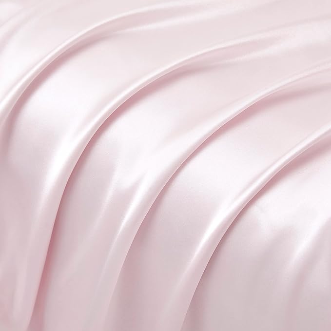 Blush Pink Satin Pillowcases Body Pillow for Hair and Skin,Blush Pink Body Pillow Silk Pillowcase with Envelope Closure Princess Room Decoration