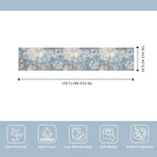 3x15 Ft Long Hallway Runner Rug – Non-Slip Washable Kitchen Floor Rug with Rubber Backing, Modern Low Pile Thin Wide Carpet Runners for Bedroom, Entryway Indoor (Blue Rust,3x15)