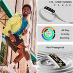 Health Fitness Tracker, Smart Watch with 24/7 Heart Rate, Activity Tracker with Blood Pressure and Blood Oxy-gen Monitor, 120 Sport Mode Waterproof Sleep Tracker for Women Men