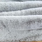 Ghouse Faux Rabbit Fur Round Rug 4ft Grey Round Rugs for Bedroom Decor Fluffy Area Rugs for Living Room, no-Shedding Carpet Sheepskin Washable Rug Rome Decor