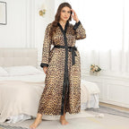 Womens Plus Size Silky Satin Kimono Robe Floral Long Bathrobe Wedding Sleepwear Dressing Gown