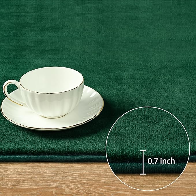 Softlife 2x6 Green Runner Rug for Bedroom Living Room, Washable Soft Fluffy Hallway Runner Area Rugs, Non-Slip Indoor Carpet for Kitchen Laundary Room Decor Entryway Bathroom