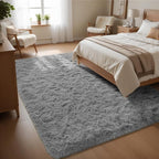 Macgace 4x6 Grey Area Rugs for Living Room, Super Soft Fluffy Rug with Non-Slip Backing for Girls Boys Bedroom Baby Nursery, Solid Shag Carpet Modern Home Interior Decor