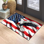 Eagle Flag Independence Day Area Rug 2x3 ft Entry Rug Washable Boho Rugs Non Slip Low Pile Floral Door Mat Small Carpet for Bedroom, Bedside, Kids Room, Office, Dining Room