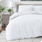 Bare Home Bedding Duvet Cover Full Size - Premium 1800 Super Soft Collection - Lightweight, Cooling Duvet Cover - Soft Breathable Bedding (Full, White)