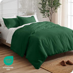 Bare Home Bedding Duvet Cover Full Size - Premium 1800 Super Soft Collection - Lightweight, Cooling - Soft Breathable Bedding Duvet Cover (Full, Forest Green)