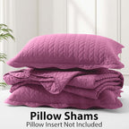 IR Imperial Rooms Twin Quilt Bedding Set Size (68” x 86”) + 1 Pillow Shams (20” x 26” + 2”) - 2 Pcs All Season Lightweight Reversible Microfiber Coverlet Embossed Quilt Bedspread (Purple)