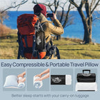 fulocean Small Cooling Memory Foam Pillow for Travel & Camping, Compressible Adjustable Pillow for Medium Firm Neck Knee Lumbar Support,Washable, Ideal Sleeping, Car, Airplane, Backpacking, Gifts