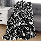 Elegant Comfort Throw Blanket, Reversible Sherpa Flannel, Ultra-Soft, Fuzzy, Cozy and Plush- All Season Lightweight Decorative Throw, 50 x 60 inches, Animal Print Design Sherpa Throw, Zebra