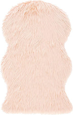 SAFAVIEH Faux Sheep Skin Collection 2' x 3' Light Pink FSS115U Silken Glam 2.35-inch Thick Accent Rug