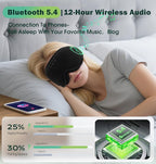 3D Bamboo Cotton Sleep Mask with Headphones Bluetooth 5.4, LC-dolida 2025 New Bluetooth Sleep Mask Headphones for Side Sleepers Women Men, Sustainable Luxury for Better Sleep