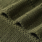 RECYCO Cable Knit Moss Green Throw Blanket for Couch, Super Soft Warm Cozy Decorative Knitted Throw Blanket 2.3LB for Bed, Sofa, Chair 50"x60"